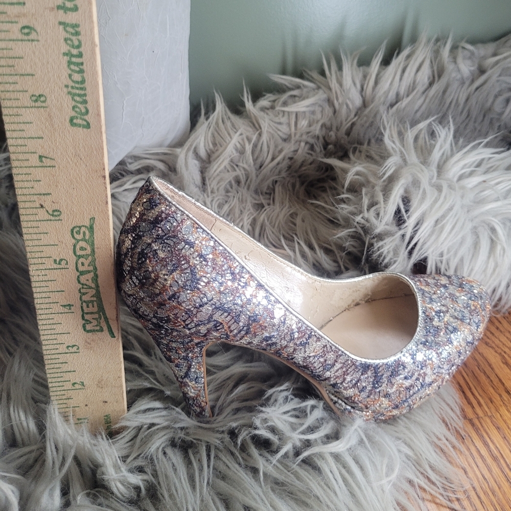 Nine West Sparkly Wedding Stilettos Heels Evening Gown Gala Holiday Shoes - Picture 10 of 10